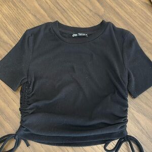 Zara black ribbed tshirt